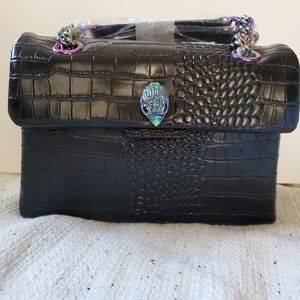 large kensington croc embossed leather shoulder bolsa
